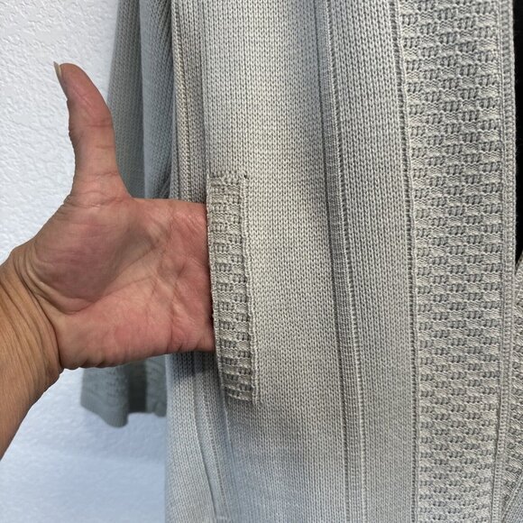 VTG Pacific I.D. Vintage Long Sleeved Open front Cardigan Sweater Lite Blue OS - Picture 3 of 7